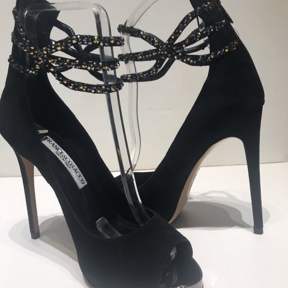 Francesco Sacco black suede open toe ankle strap - Picture 5 of 6